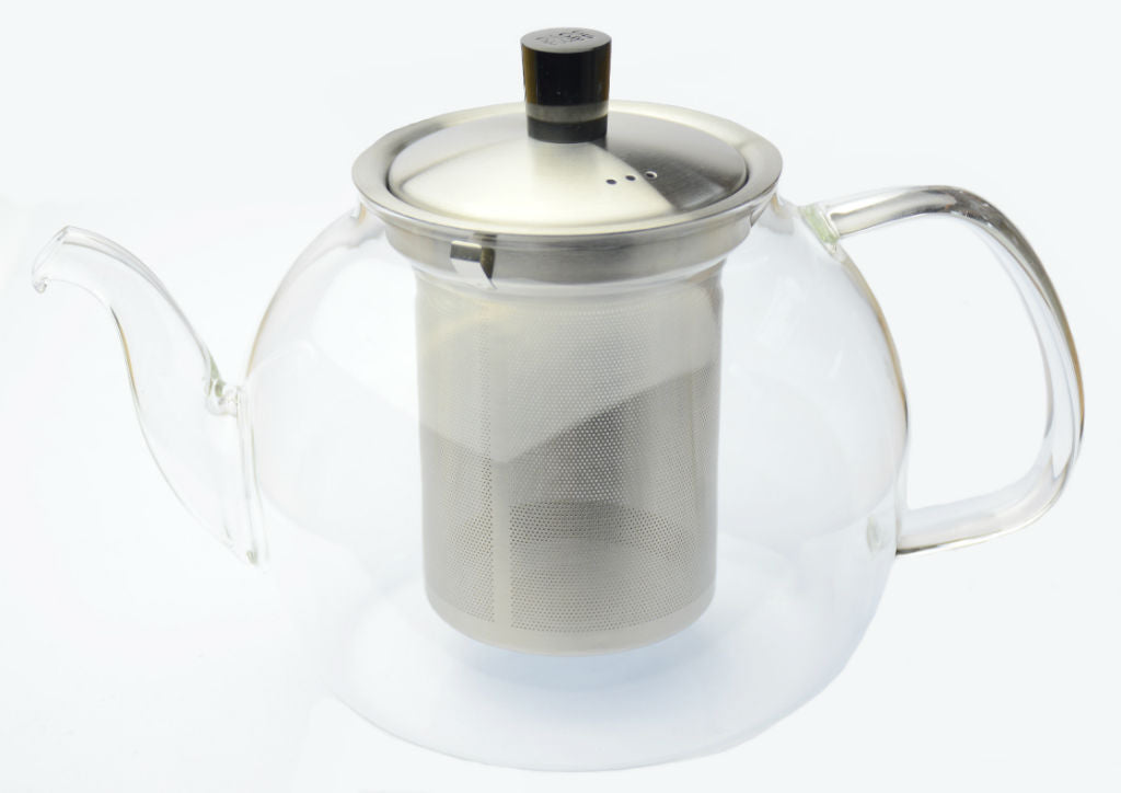 Glas Teekanne mit Edelstahl Teesieb