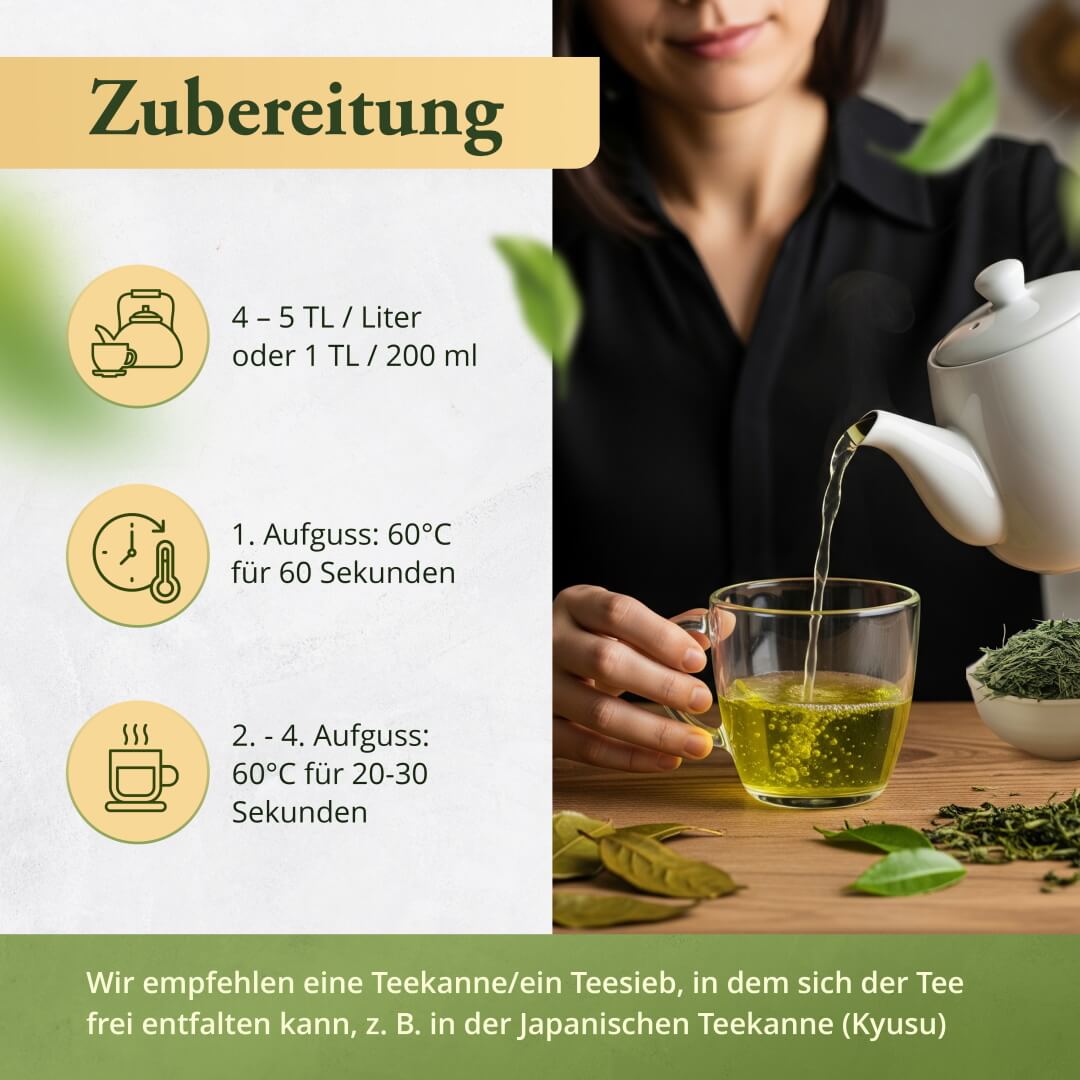 Kabuse Sencha Shinryoku Zubereitung