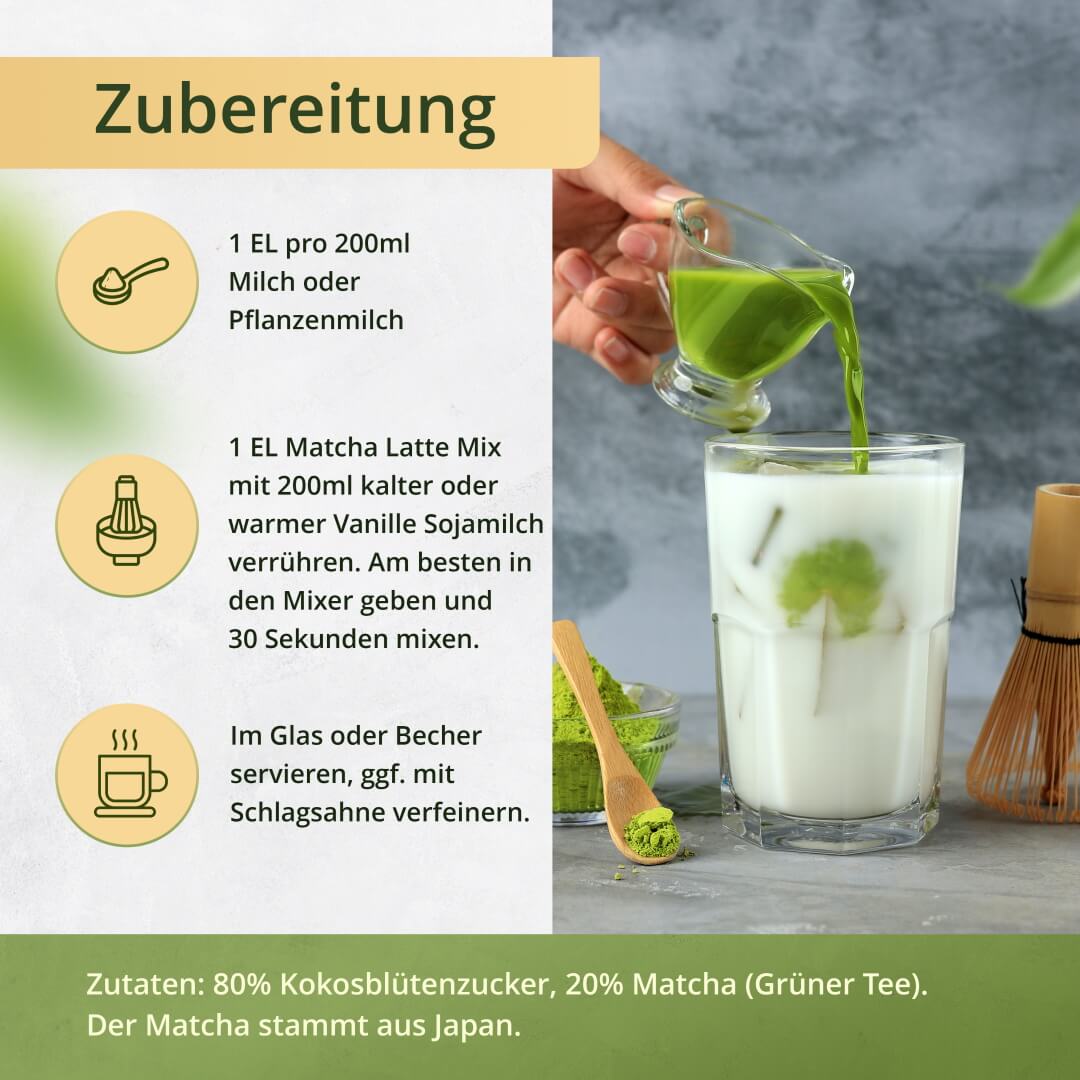 Matcha Latte Zubereitung
