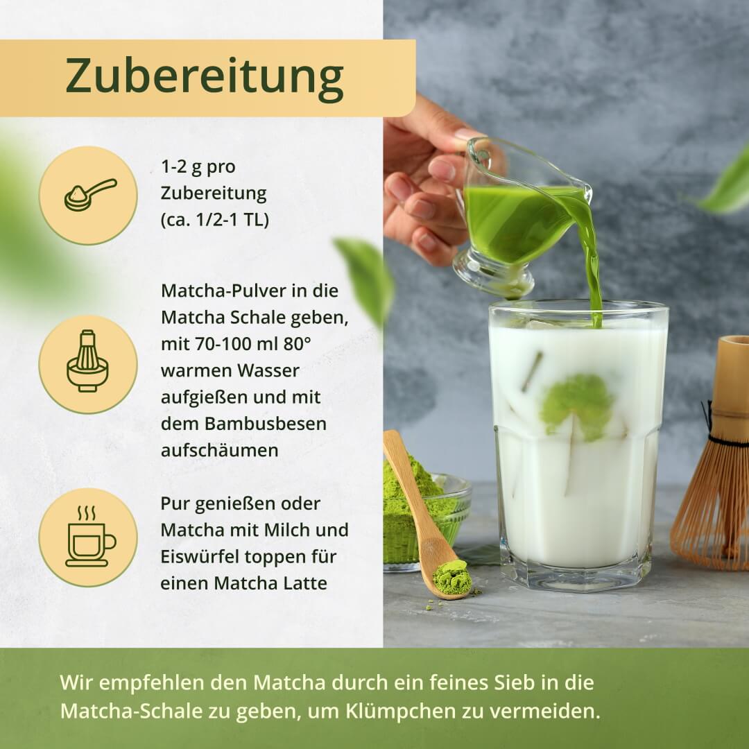 Matcha Latte Zubereitung