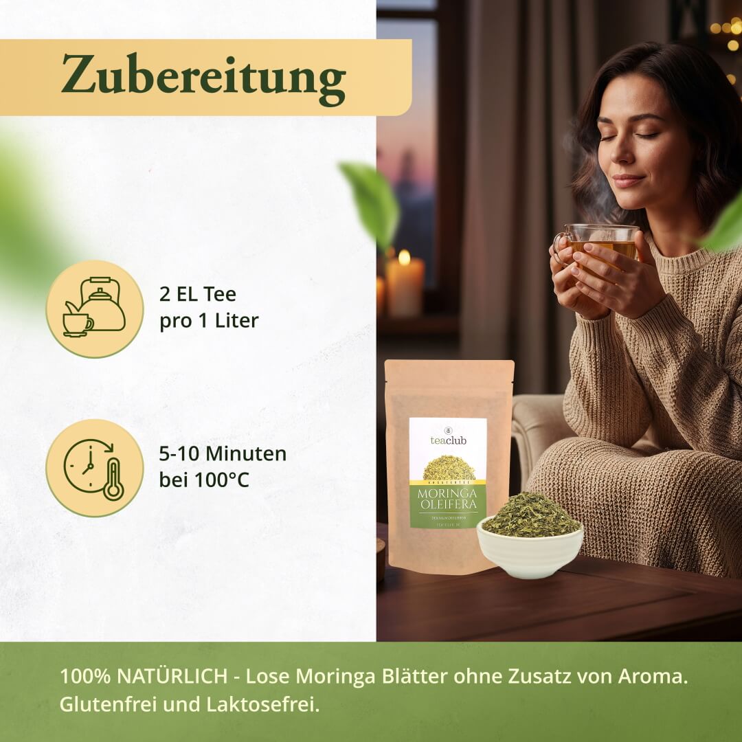 Moringa Tee Zubereitung