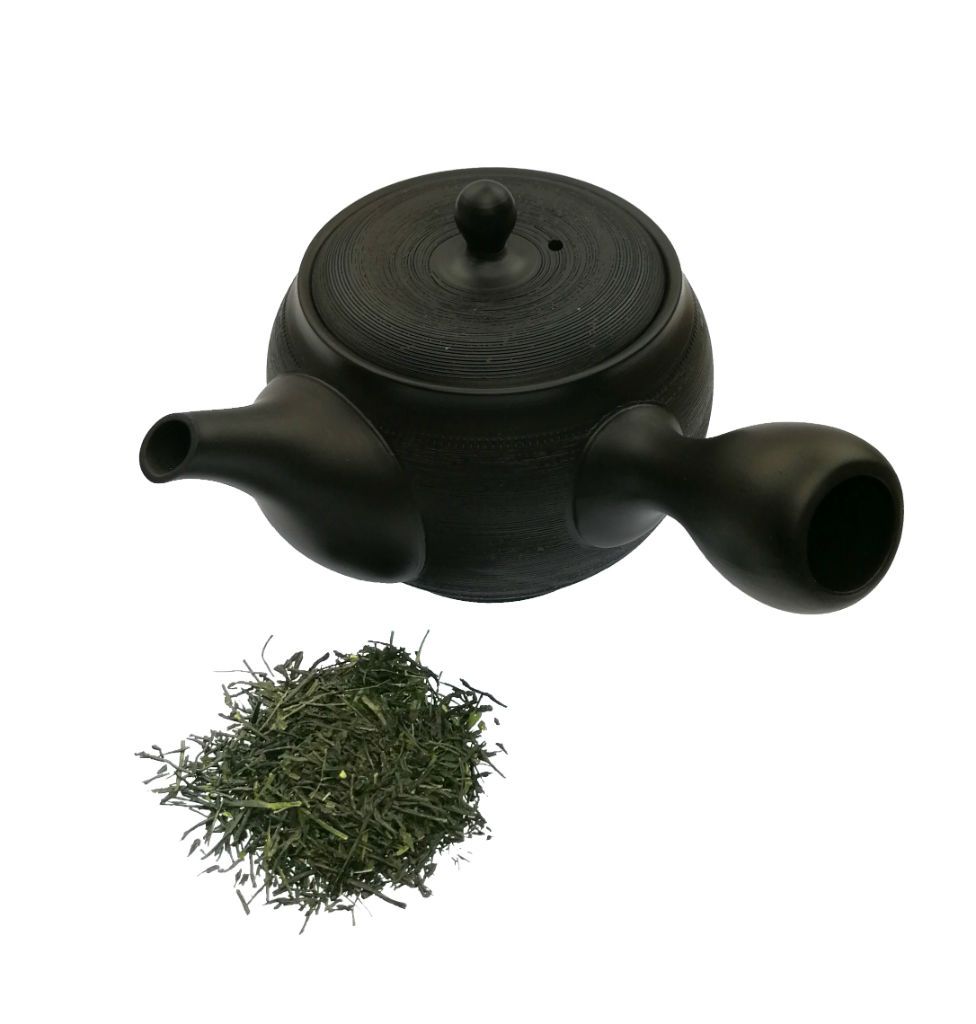 Tokoname Kyusu schwarz 350ml, Keramiksieb
