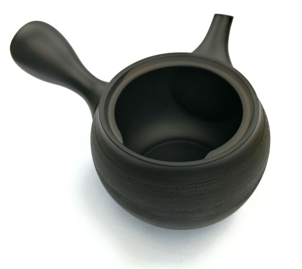Tokoname Kyusu schwarz 350ml, Keramiksieb
